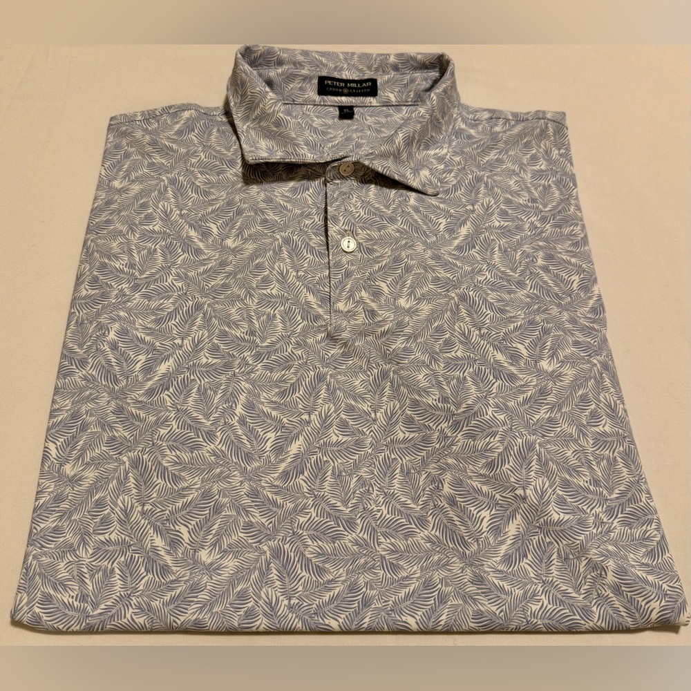 Peter Millar Crown Crafted Performance Jersey XL Polo - Blue/White Midnight
